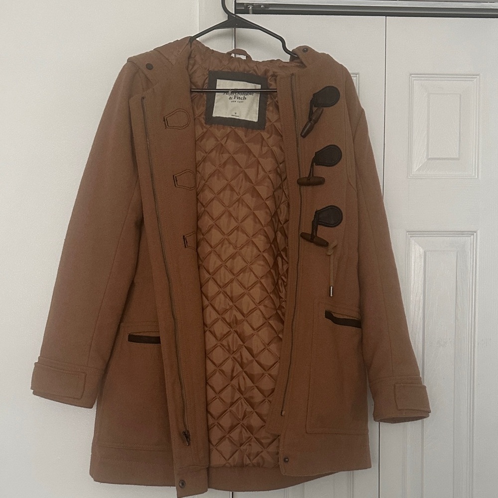 Abercrombie & Fitch Brown hooded duffle coat